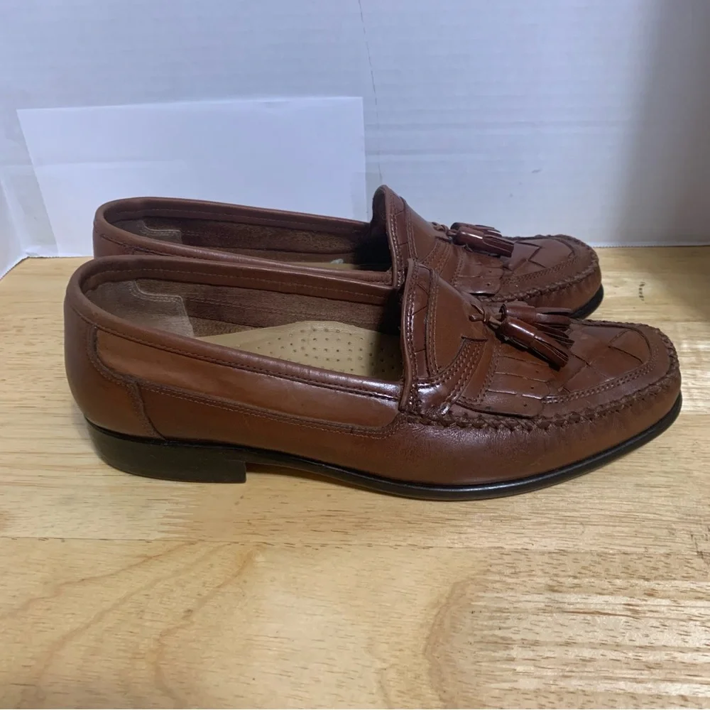 Mens GIORGIO BRUTINI Le Glove Loafers Brown Leather Kiltie Tassel Shoes Sz‎ 9D